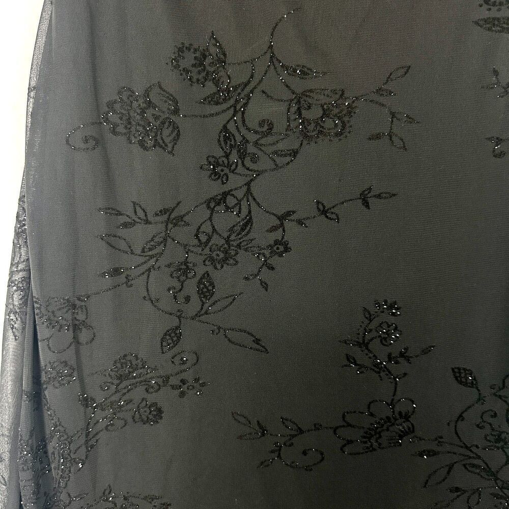 Jonathan Martin Vintage Whimsigoth Fairy Midi Dress Size Medium Black Stretch - Picture 8 of 10